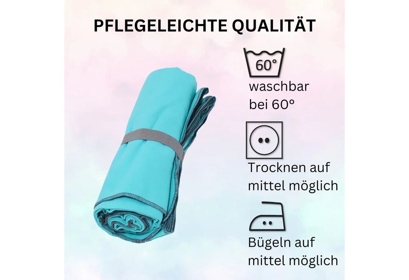 MOON Heimtextilien Strandtuch Serie Aida Türkis/Grau Mikrofaser