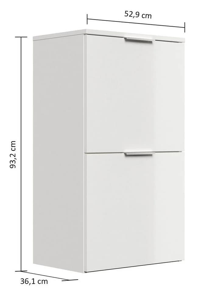 Magnolia Home Schuhschrank Domus-S Hochglanz Grau Wandmontage
