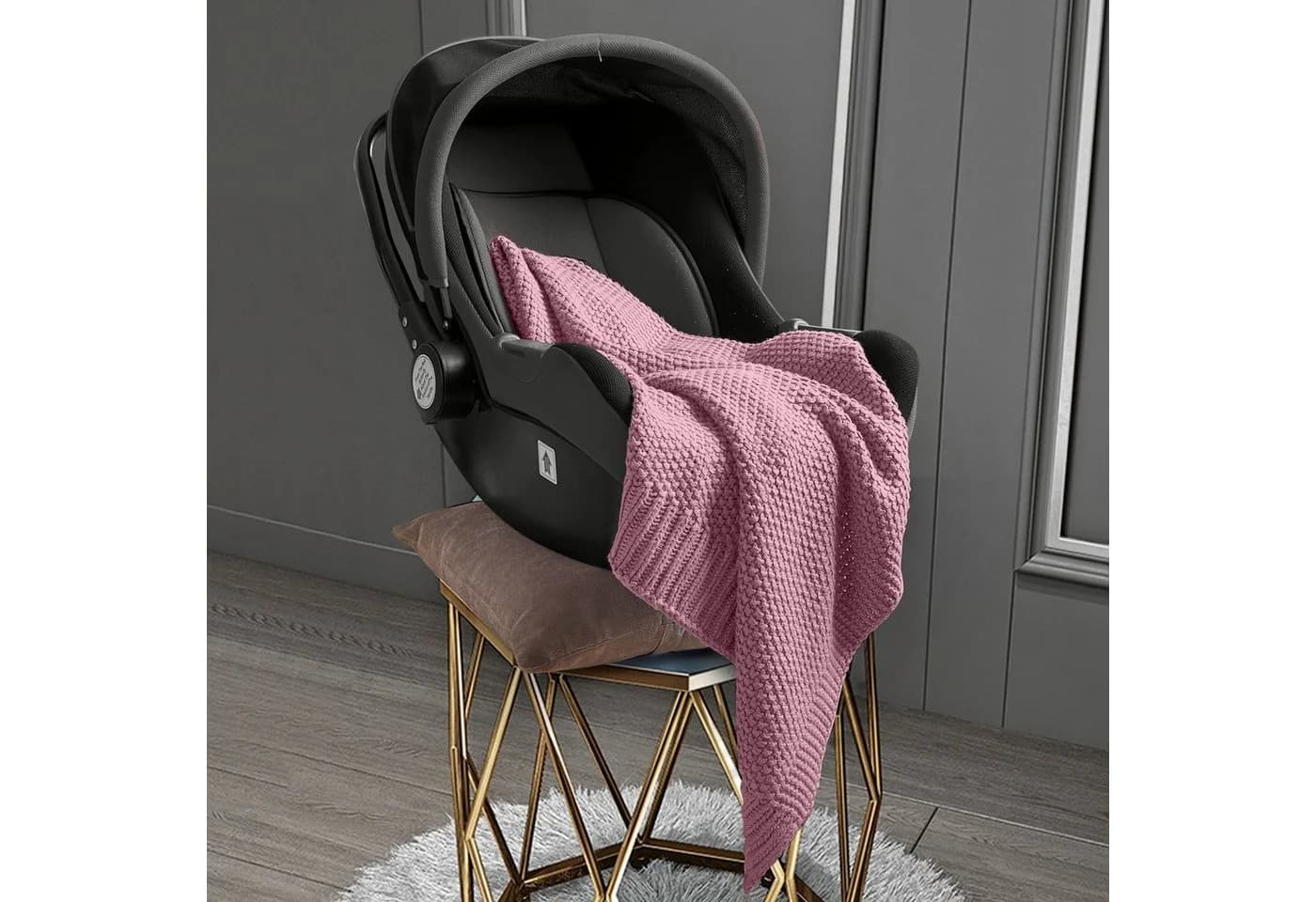 wometo Babydecke Rosa Kuschelweich Strick OEKO-TEX