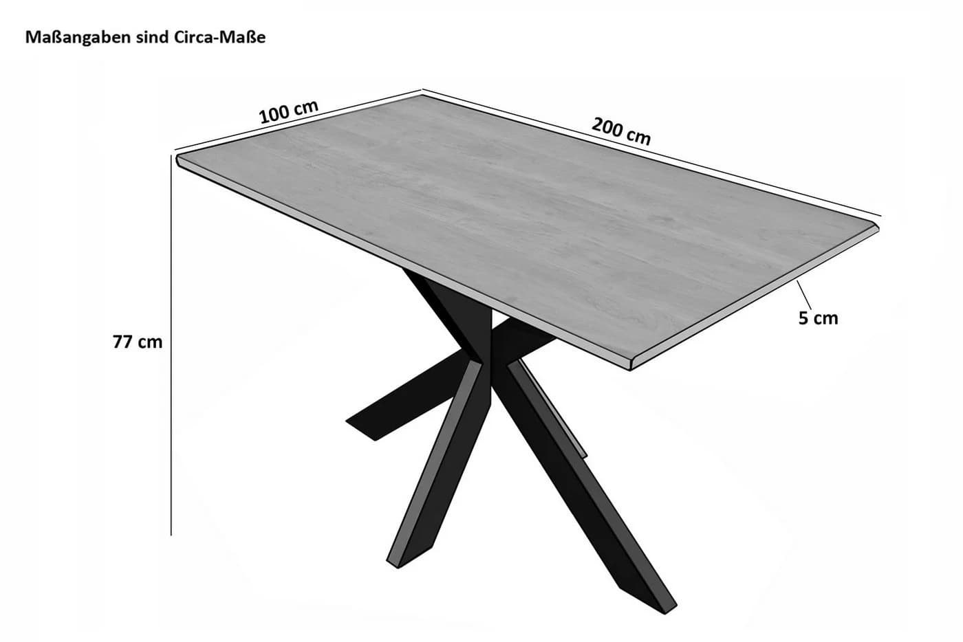 SAM® Baumkantentisch Salsa Akazienholz massiv nussbaumfarben mit Spider-Gestell