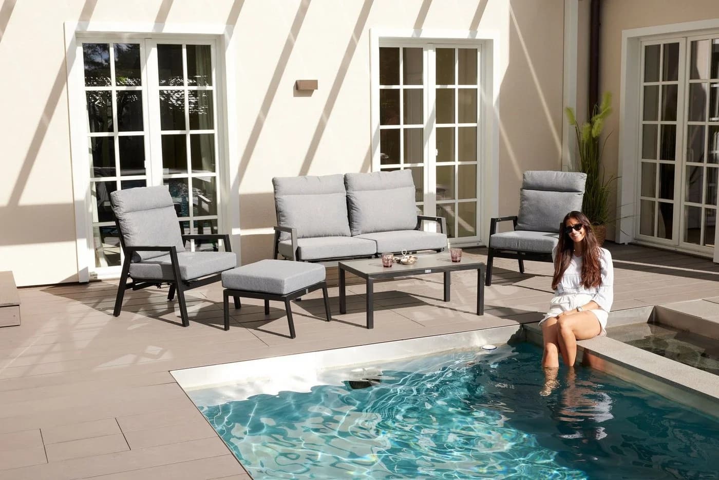 LC Garden Sondrino Living Lounge Set 4tlg. XL Anthrazit Aluminium