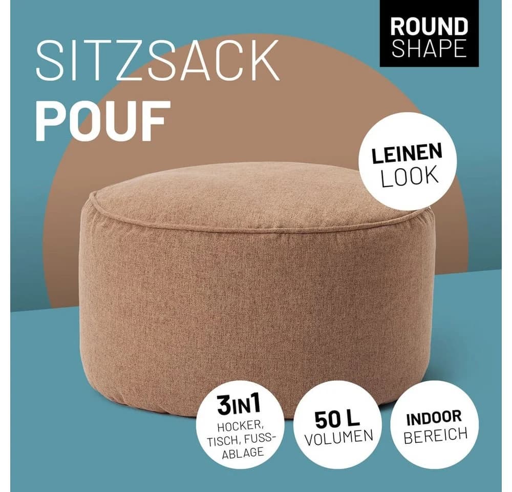 Pflegeleichter Sitzsack Hocker - Bequemer Bean Bag