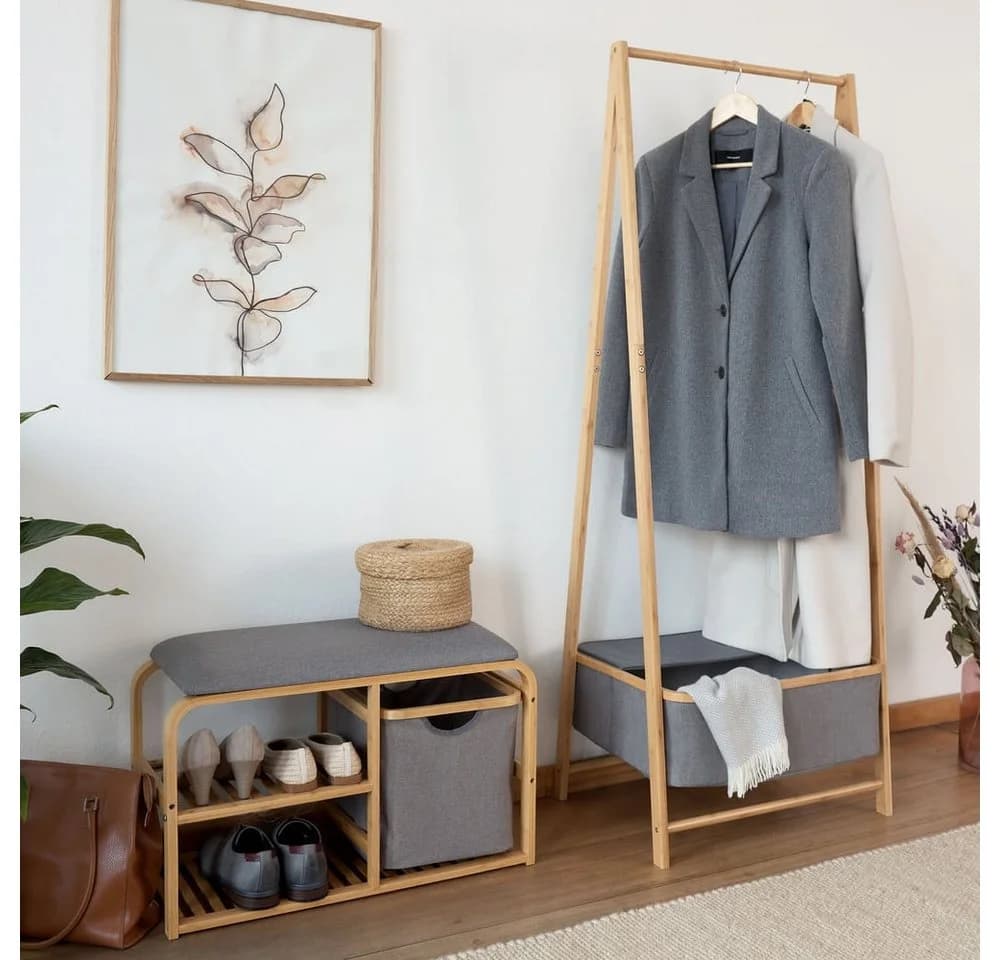 Lumaland Kleiderständer Bambus 159x60x45 cm
