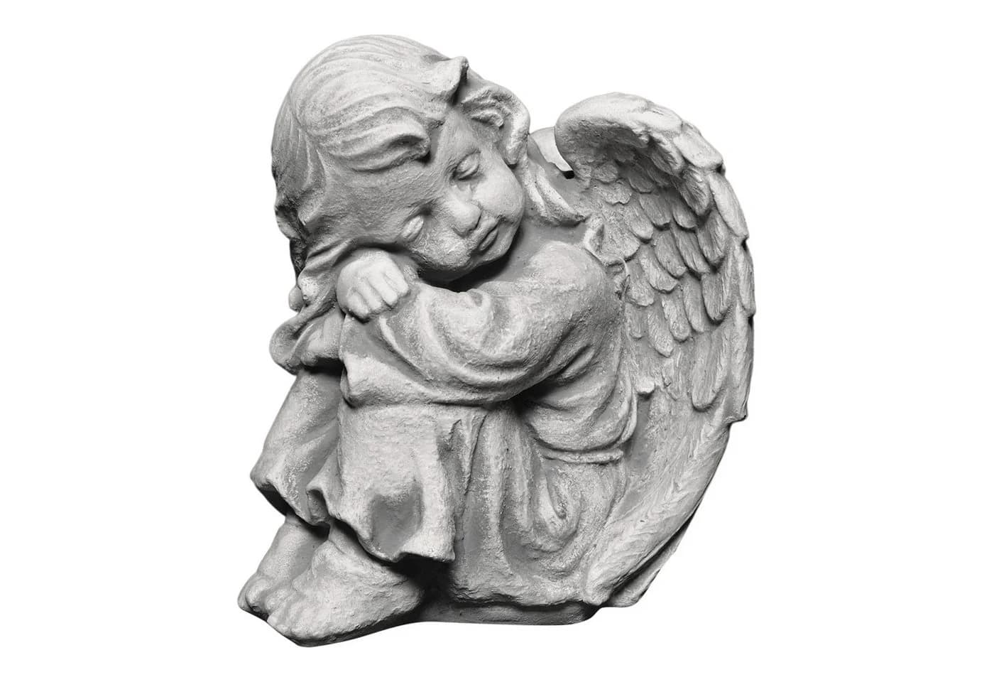 gartendekoparadies.de Gartenfigur Schlafender Engel Grabengel Steinfigur 23 cm 6 kg Frostsicher