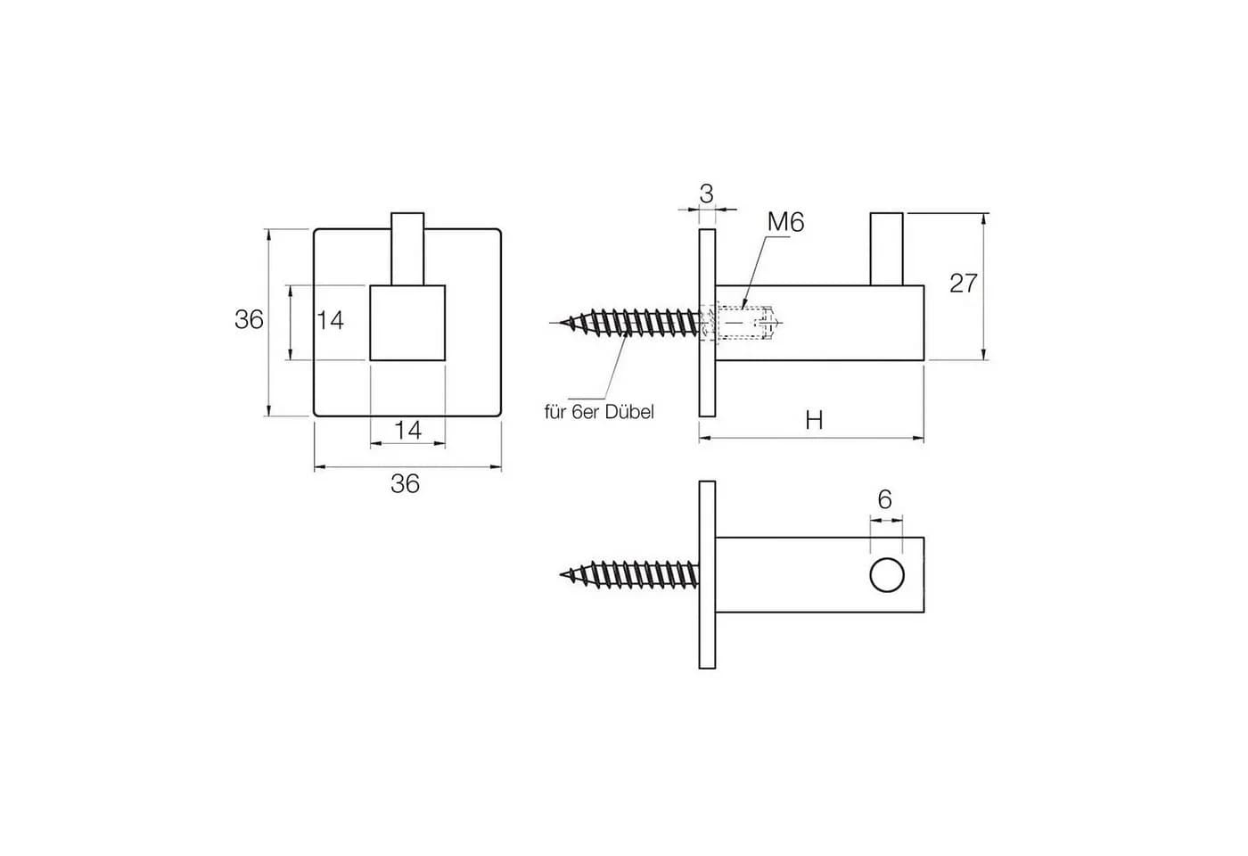 SO-TECH® Garderobenhaken SELA Edelstahl Hochglanz 65 mm