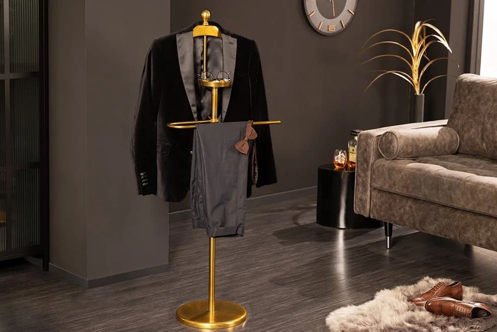 riess-ambiente Garderobenständer VALET 130cm Gold Aluminium