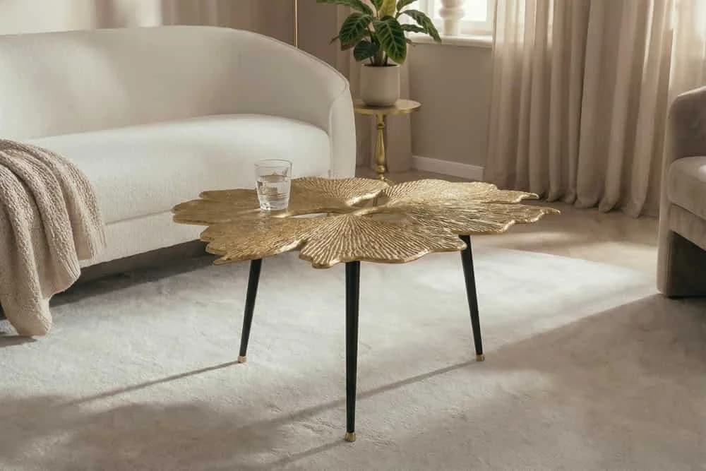 riess-ambiente Couchtisch GINKGO LEAFS 75cm gold / schwarz