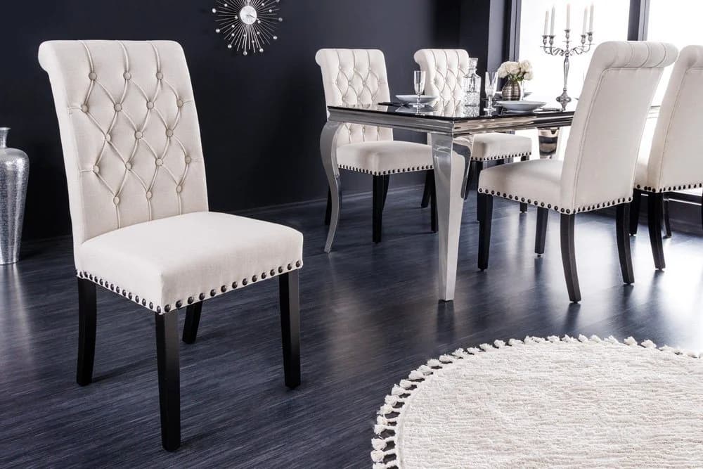 riess-ambiente Polsterstuhl CASTLE Beige Chesterfield Design