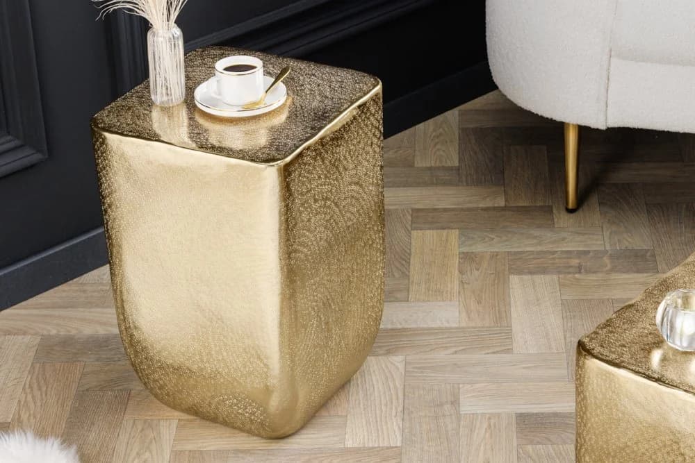 riess-ambiente Beistelltisch UNIT 45cm Gold Hammerschlag Design