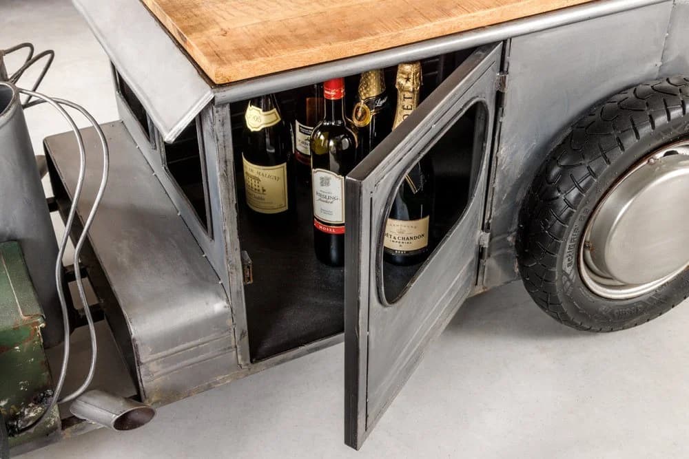 riess-ambiente Couchtisch HOT ROD 160cm Silber Braun Oldtimer Design