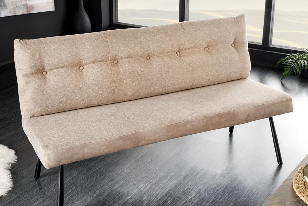 riess-ambiente Sitzbank BIG GEORGE 160cm Champagner Beige Samt Metall