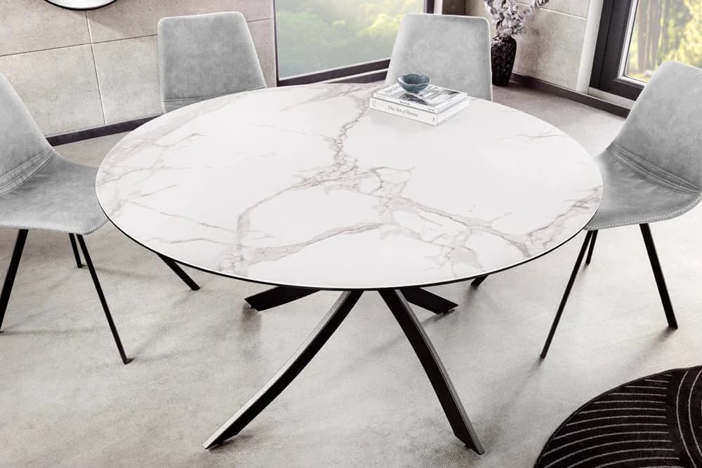riess-ambiente Esstisch ALPINE 120cm weiß Marmor Optik