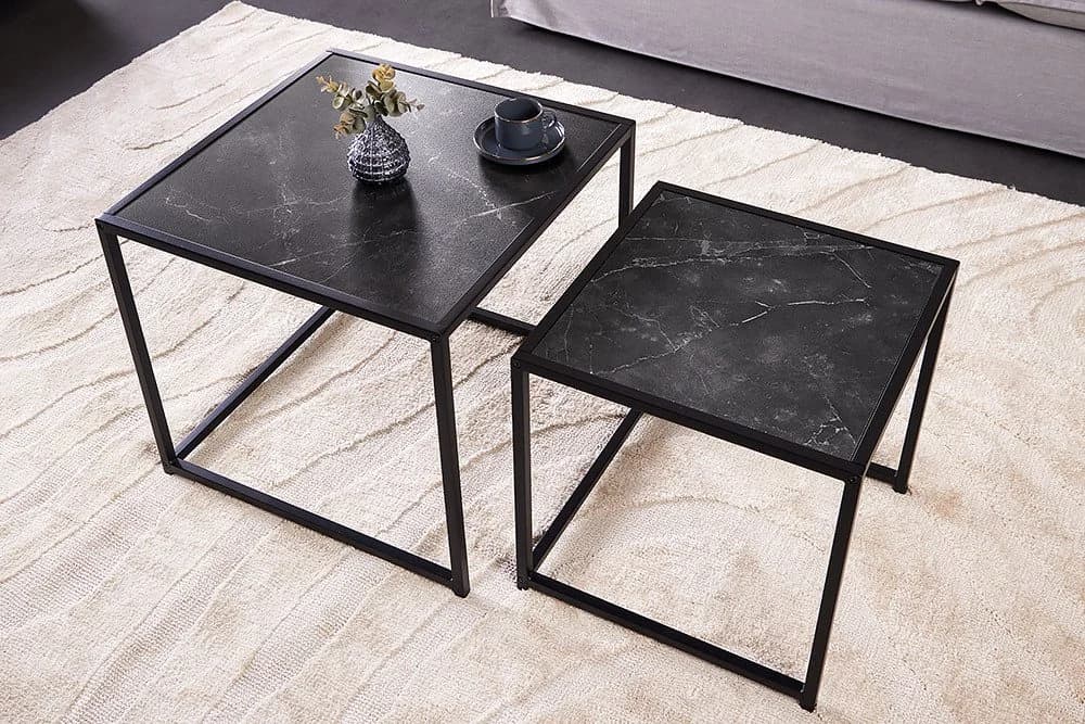 riess-ambiente Beistelltisch Set SLIM LINE Industrial Anthrazit/Schwarz