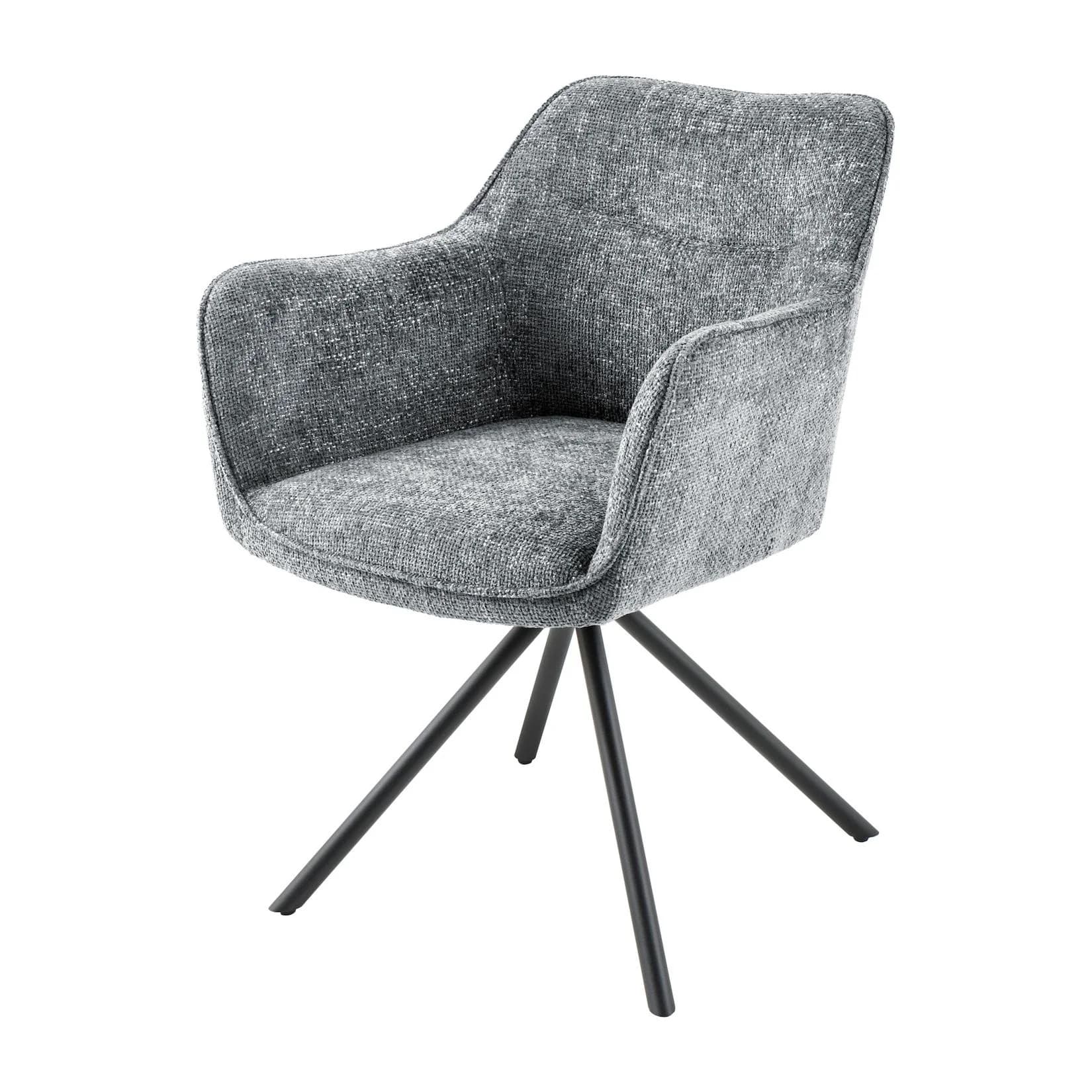 riess-ambiente Stuhl VERONA Grau Schwarz Drehbar mit Armlehne