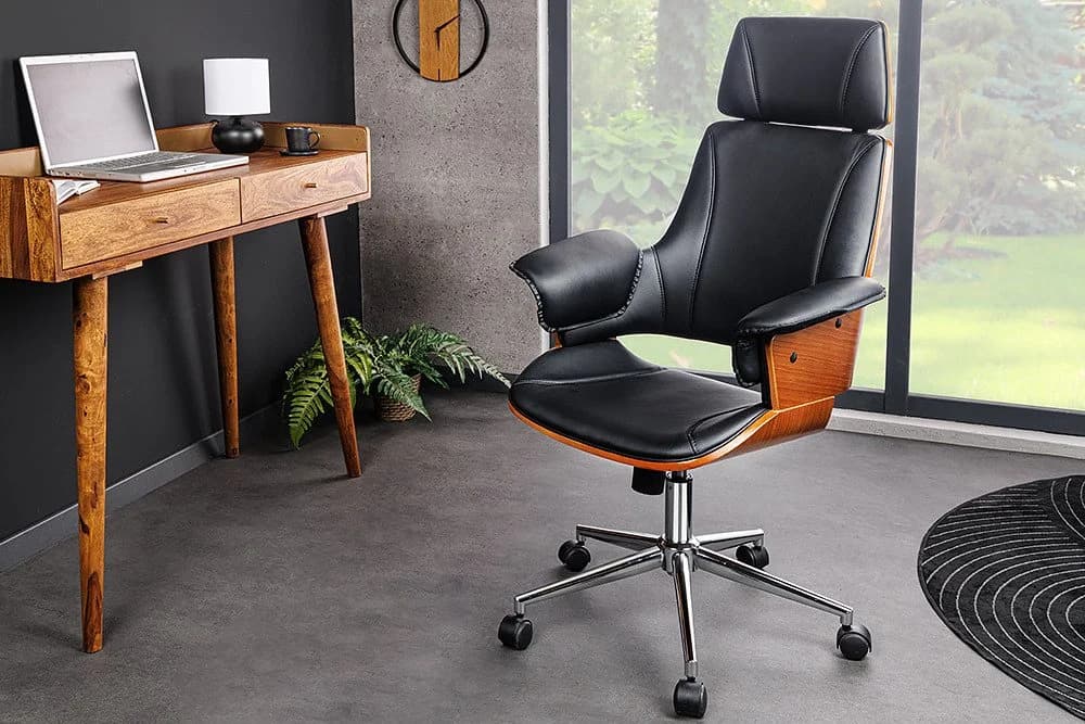 riess-ambiente Bürostuhl MANHATTAN natur/schwarz mit Armlehne