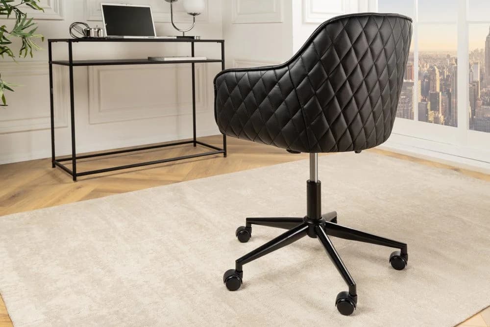 riess-ambiente Drehstuhl EUPHORIA schwarz mit Kunstleder und Metallgestell