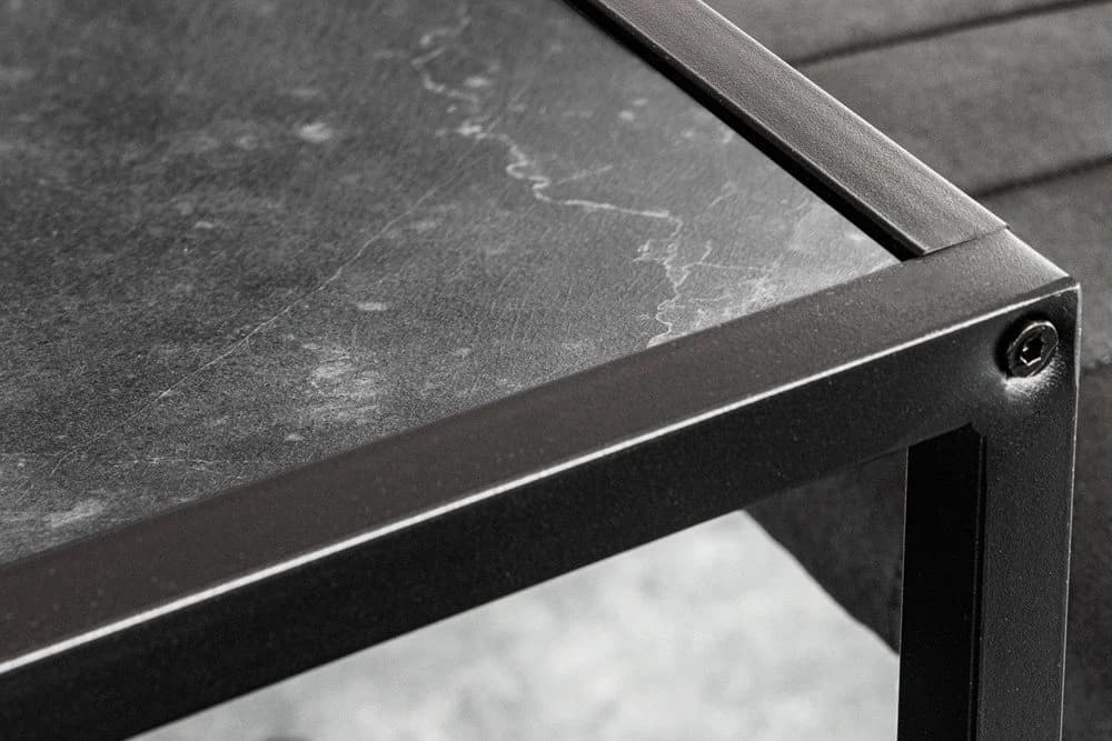 riess-ambiente Bartisch SLIM LINE 120cm Graphit Schwarz Marmor-Optik