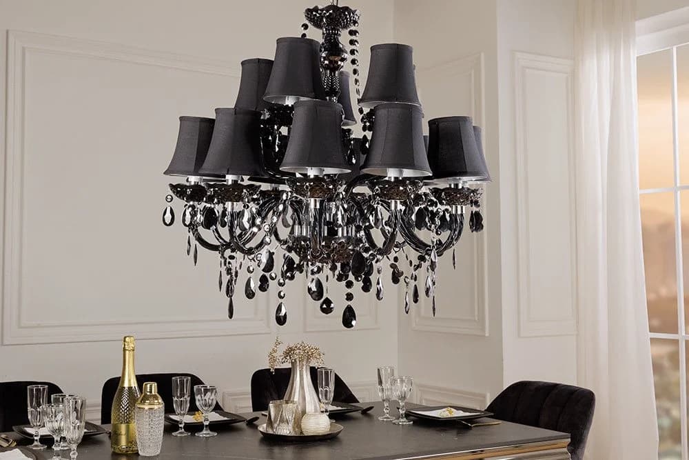 riess-ambiente Kronleuchter BLACK CRYSTAL XL 80cm Schwarz Barock