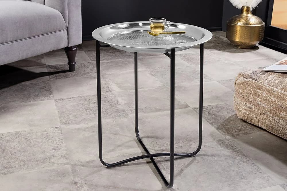 riess-ambiente Beistelltisch CASABLANCA 50cm Silber Schwarz