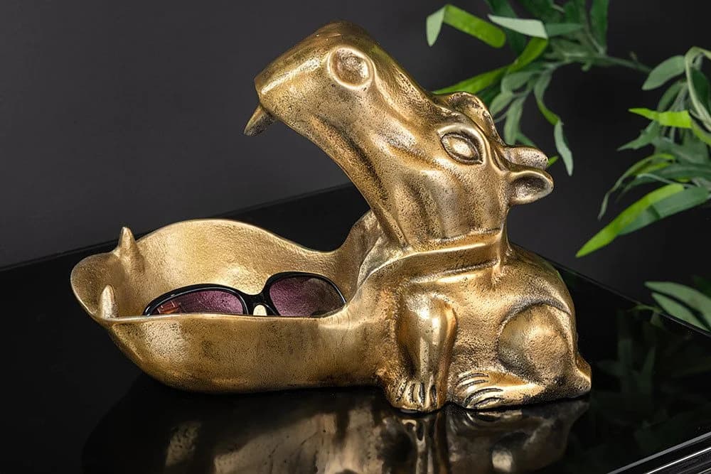 riess-ambiente Dekoschale HIPPO 30cm Messing Gold Tier-Design Schlüsselaufbewahrung