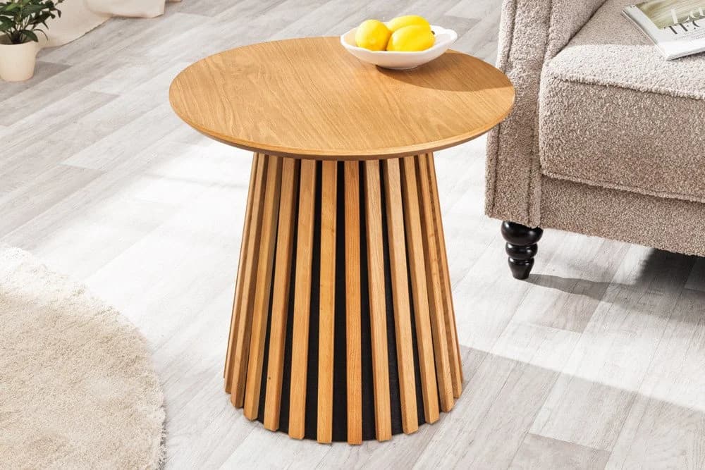 riess-ambiente Couchtisch VALHALLA WOOD 50cm rund Eiche Japandi