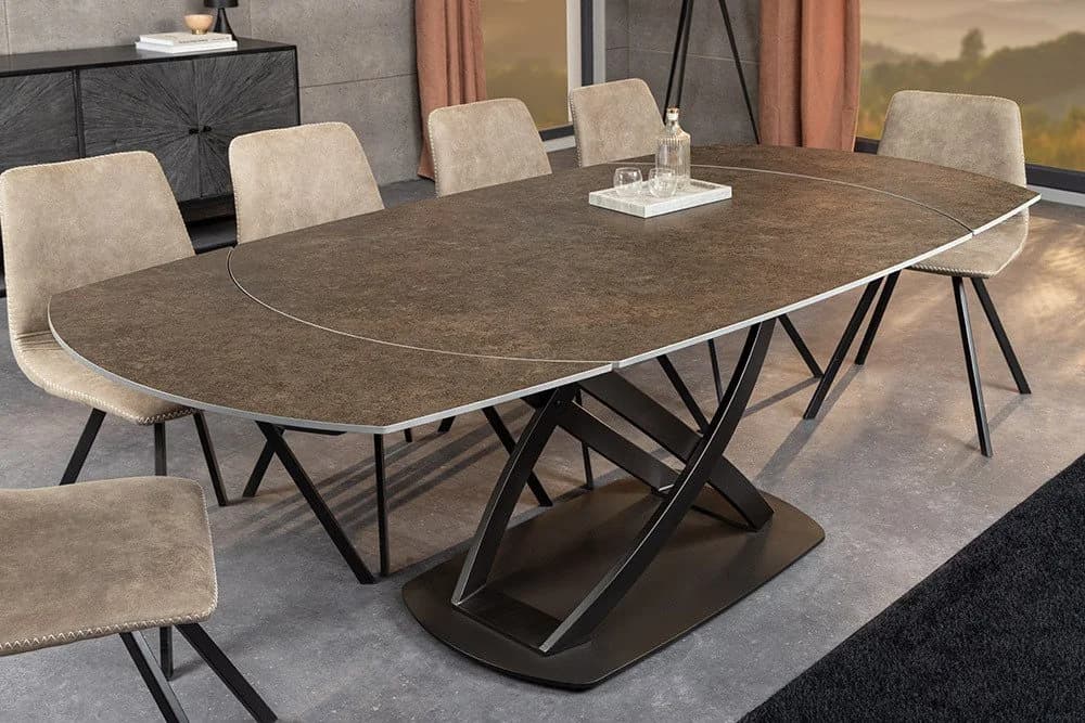 riess-ambiente Esstisch INCEPTION Keramik Rost-Design ausziehbar oval