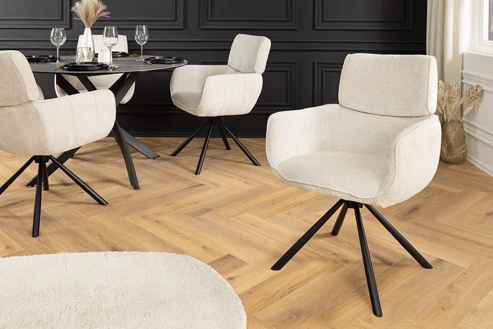 riess-ambiente Drehstuhl UNIQUE Champagner-Beige Esszimmerstuhl