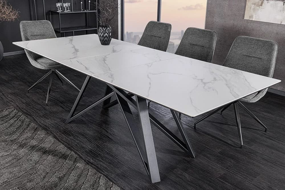 riess-ambiente Esstisch ATLAS 160-200cm Weiß Keramik Ausziehbar