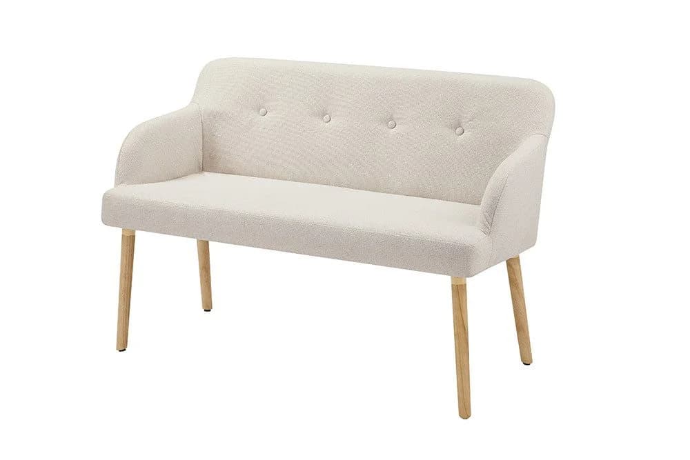 riess-ambiente Polsterbank SCANDINAVIA beige mit Armlehne Massivholz