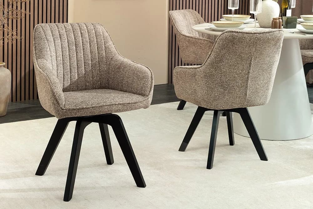 riess-ambiente Polsterstuhl LIVORNO Taupe Microfaser 180° drehbar