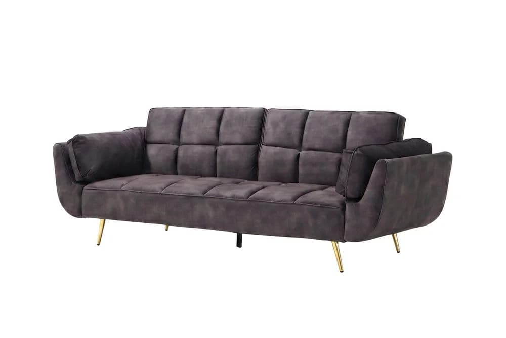 riess-ambiente Schlafsofa BOUTIQUE 215cm Samt 3-Sitzer grau/gold