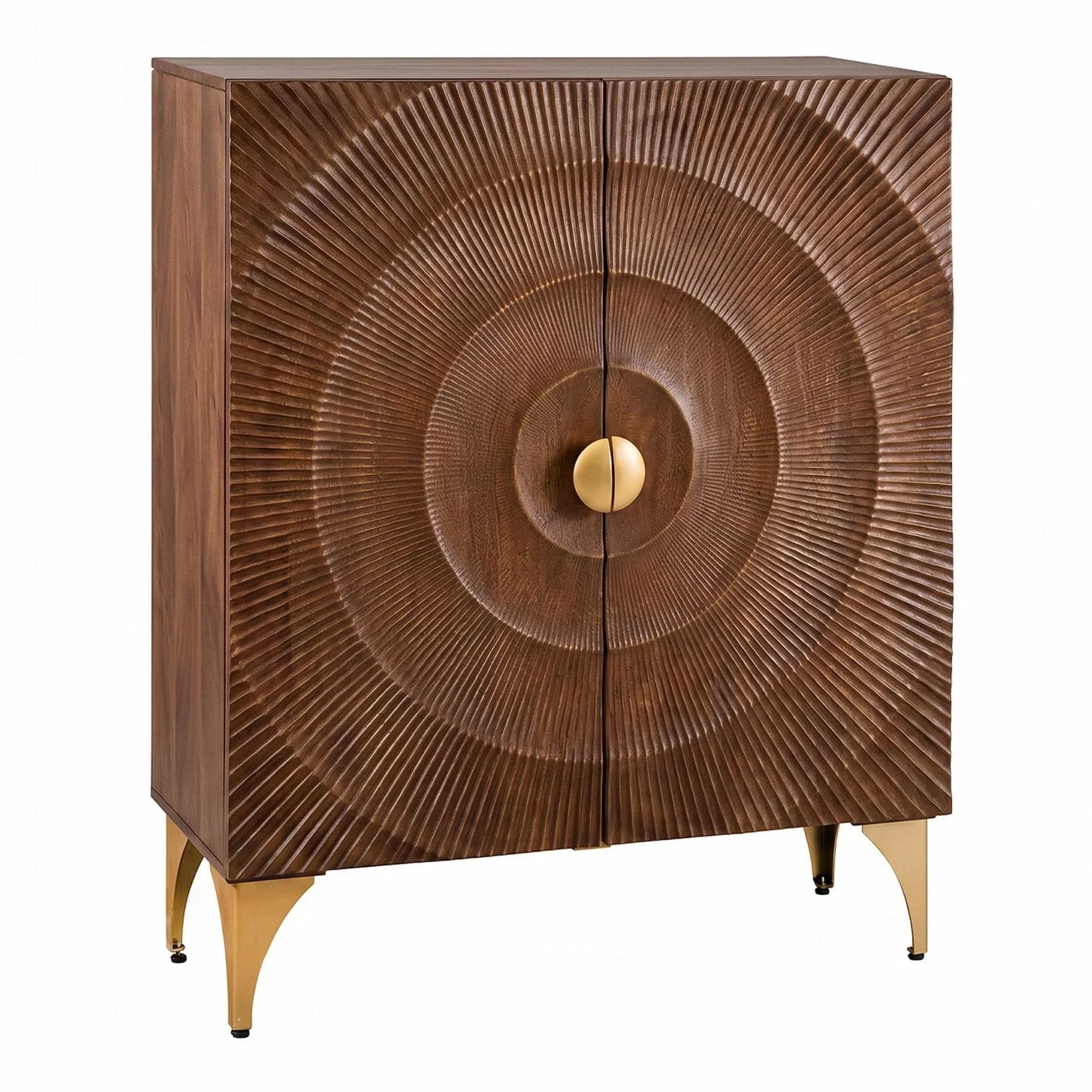 riess-ambiente Highboard GOLDEN SUNSET Mangoholz Schwarz/Gold