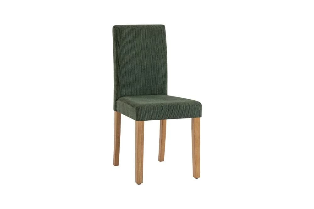 riess-ambiente Esszimmerstuhl GENUA grün Cord Gummibaum-Massivholz Retro