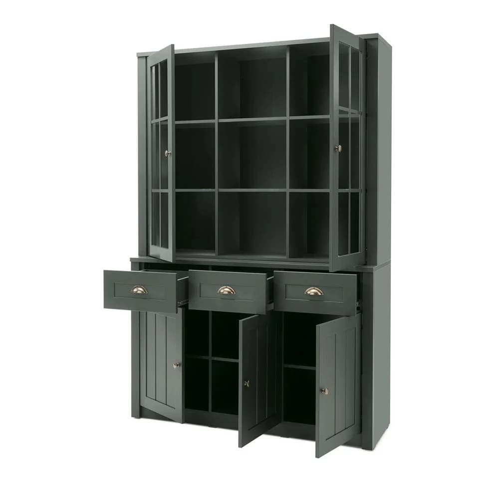 Lomadox Buffet ATHEN-61 Buffetschrank Landhausstil 130cm Grün