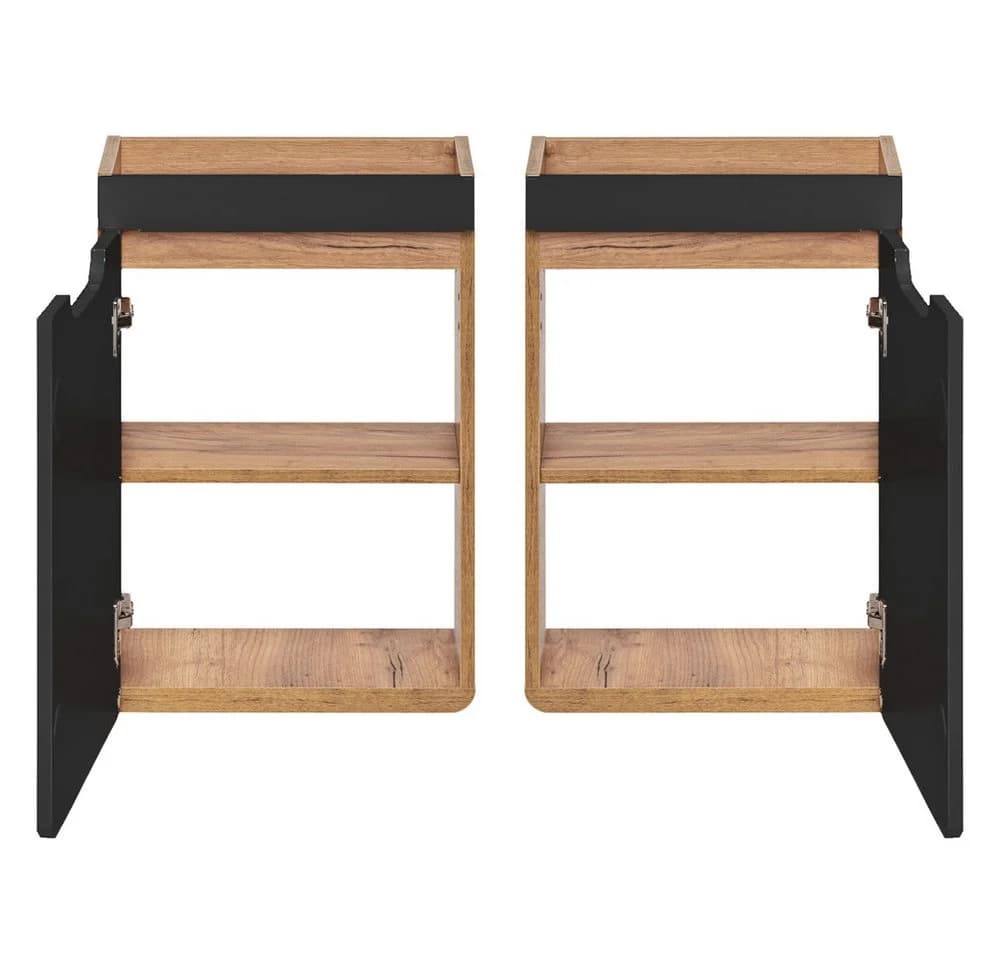 Lomadox Waschbeckenschrank NEW-LUTON Anthrazit Wotan Eiche