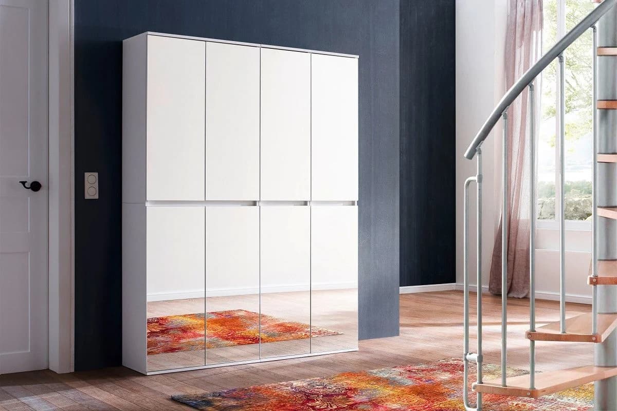 trendteam Garderobenschrank Mirror Schuhschrank 8-türig Spiegelfront