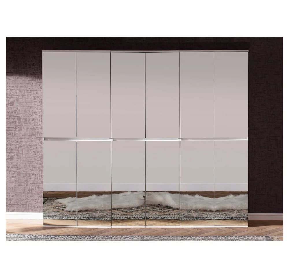 trendteam Garderobenschrank Mirror Weiß mit Spiegelfront