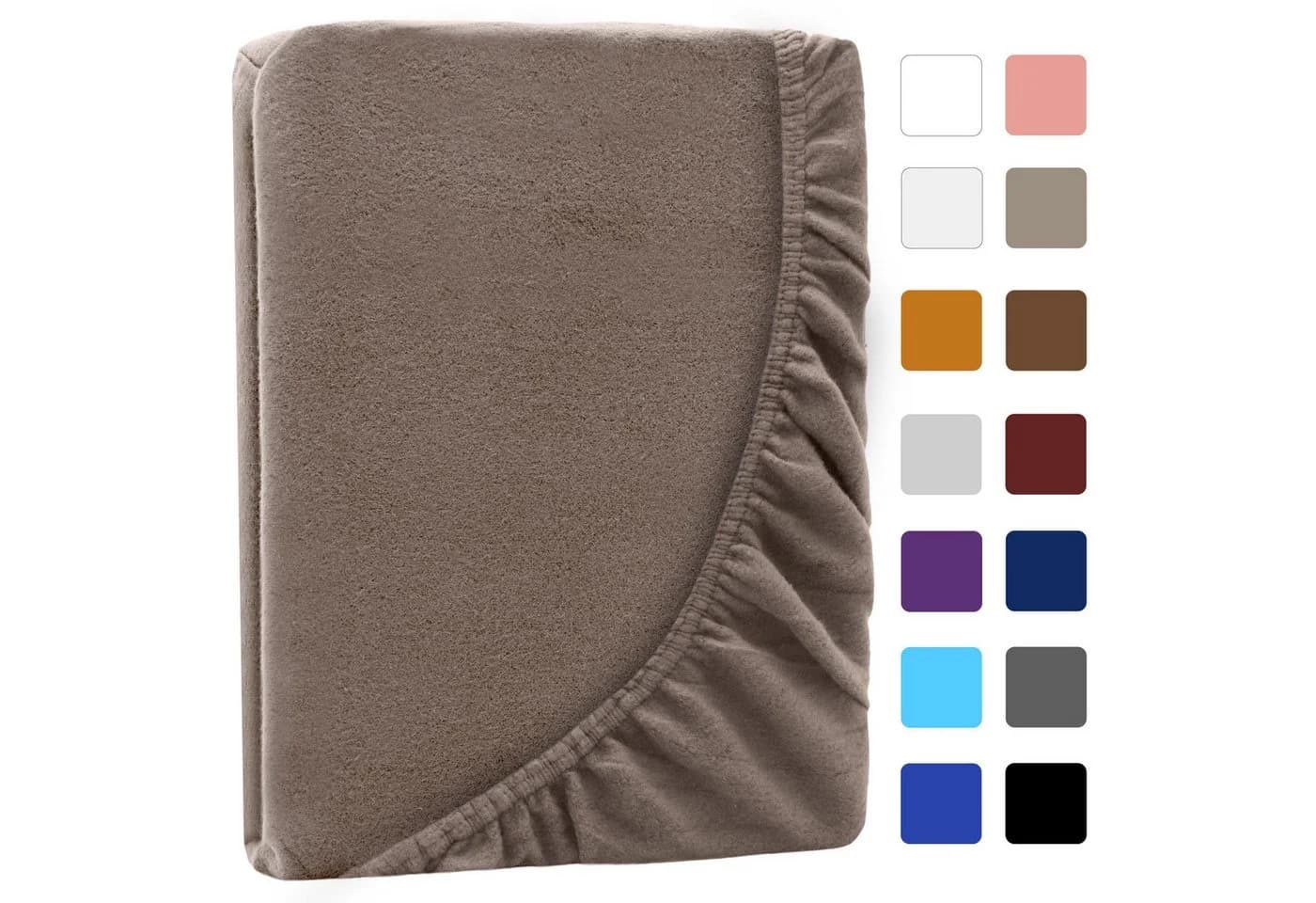 NatureMark Spannbettlaken Winter Thermo Fleece 80% Baumwolle 20% Polyester Sand