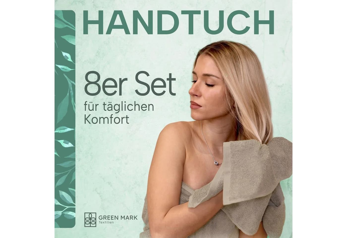 NatureMark Handtücher 8er-Sparpack 50x100cm Baumwolle Sand