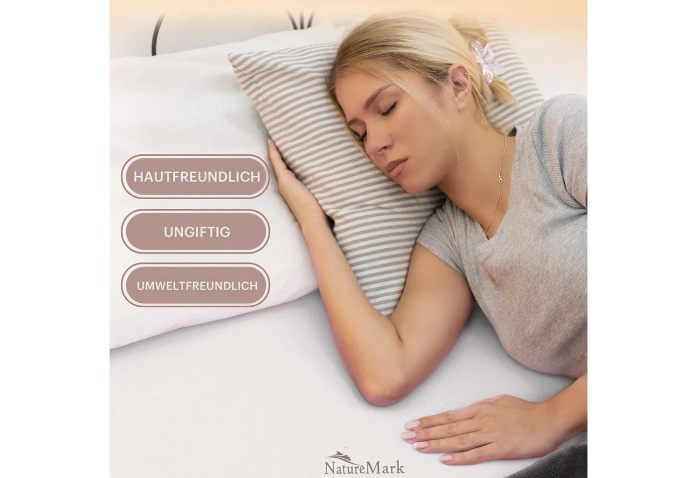 NatureMark Spannbettlaken Jersey Basic 100% Baumwolle Naturweiß