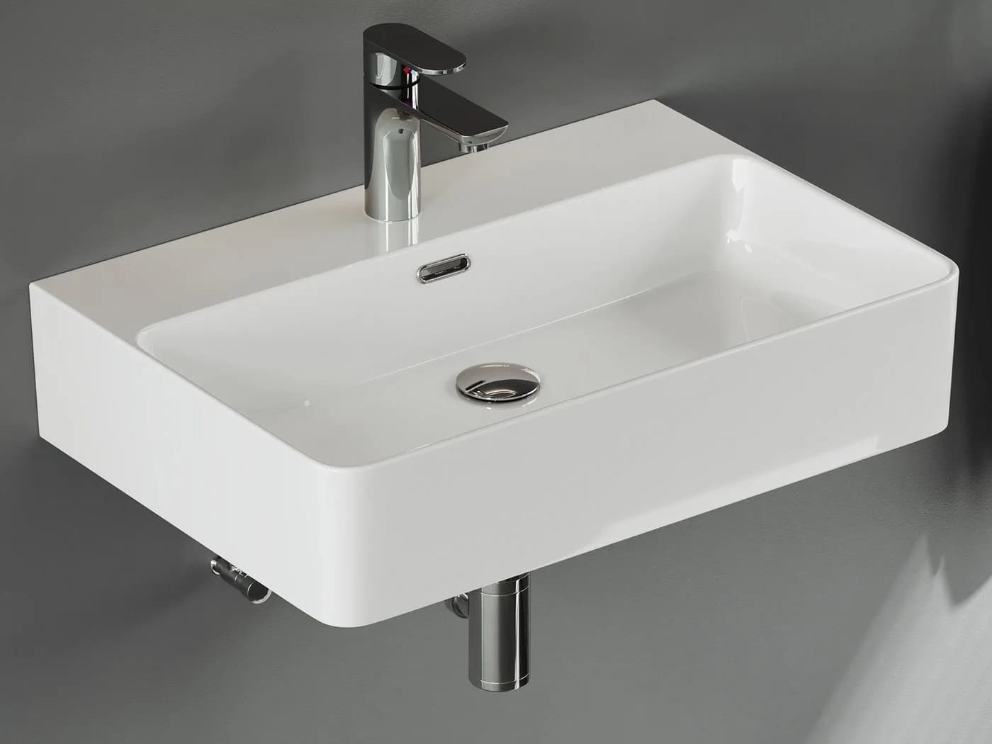 Aqua Bagno Keramikwaschbecken Weiß Glänzend 61cm