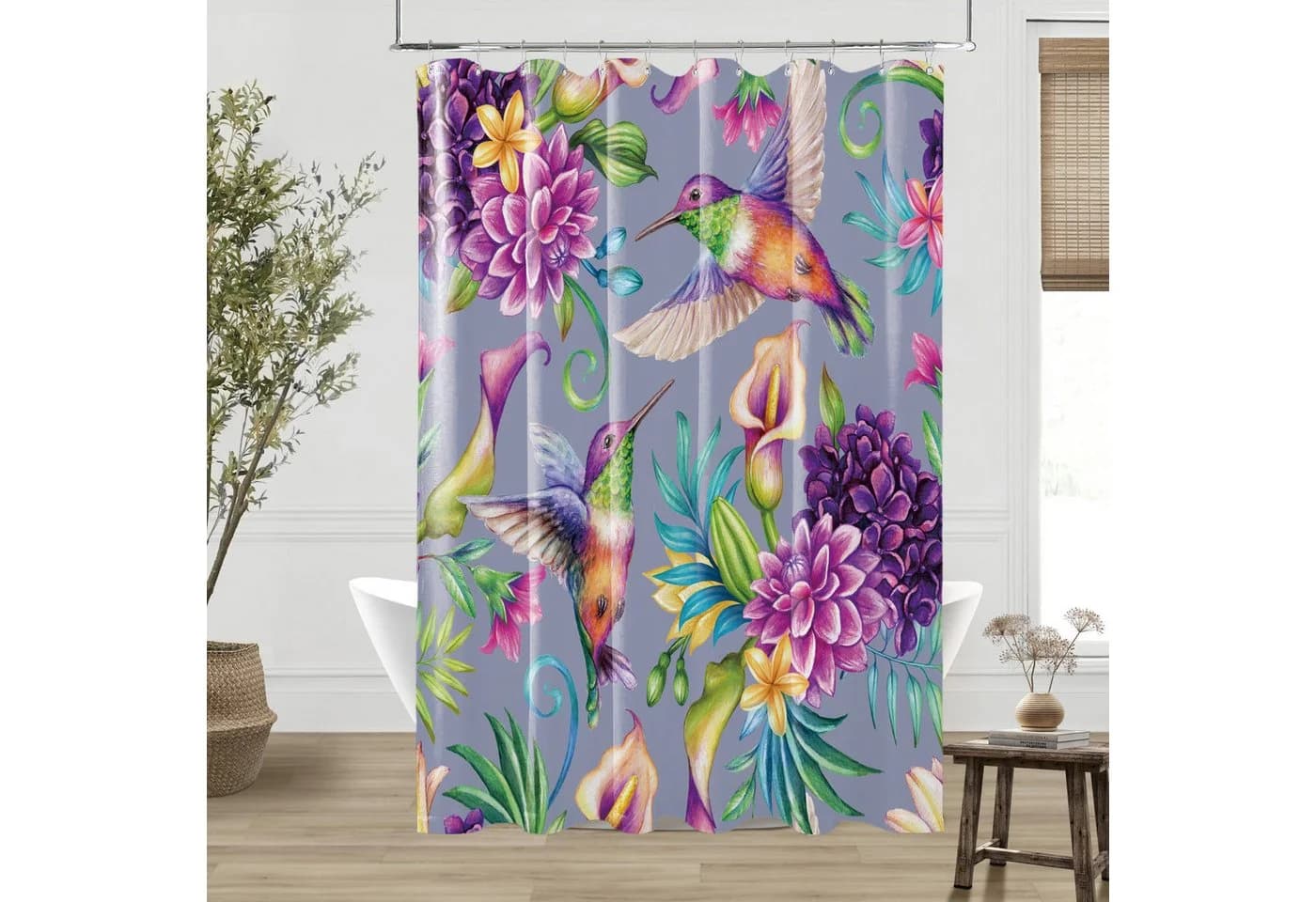 SANILO Duschvorhang Kolibri Bunt Polyester Wasserdicht