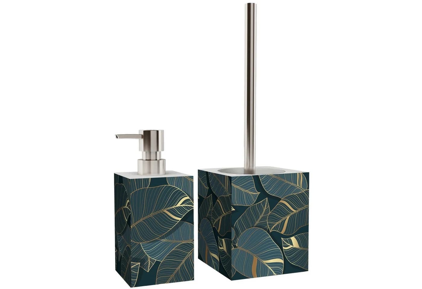 Sanilo Badaccessoire-Set 2-tlg. Grün Monstera Polyresin