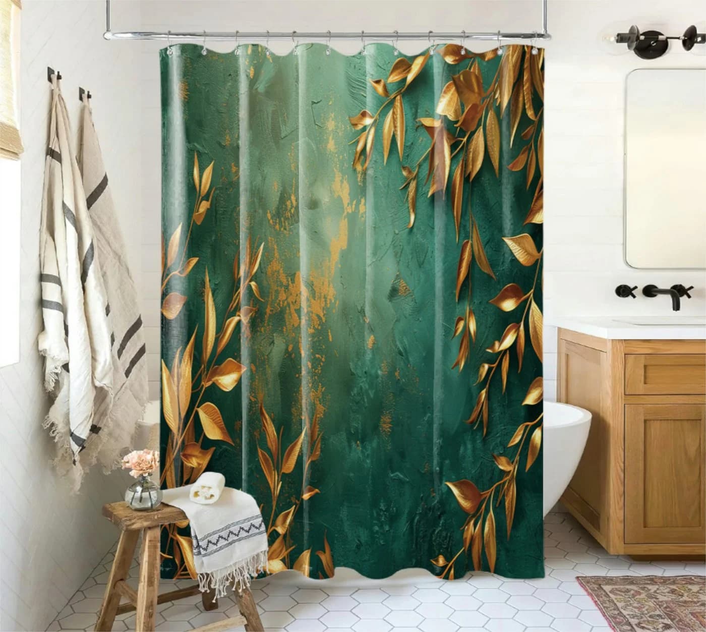 Sanilo Duschvorhang 180 cm Breite 100% Wasserdicht Anti-Schimmel-Effekt