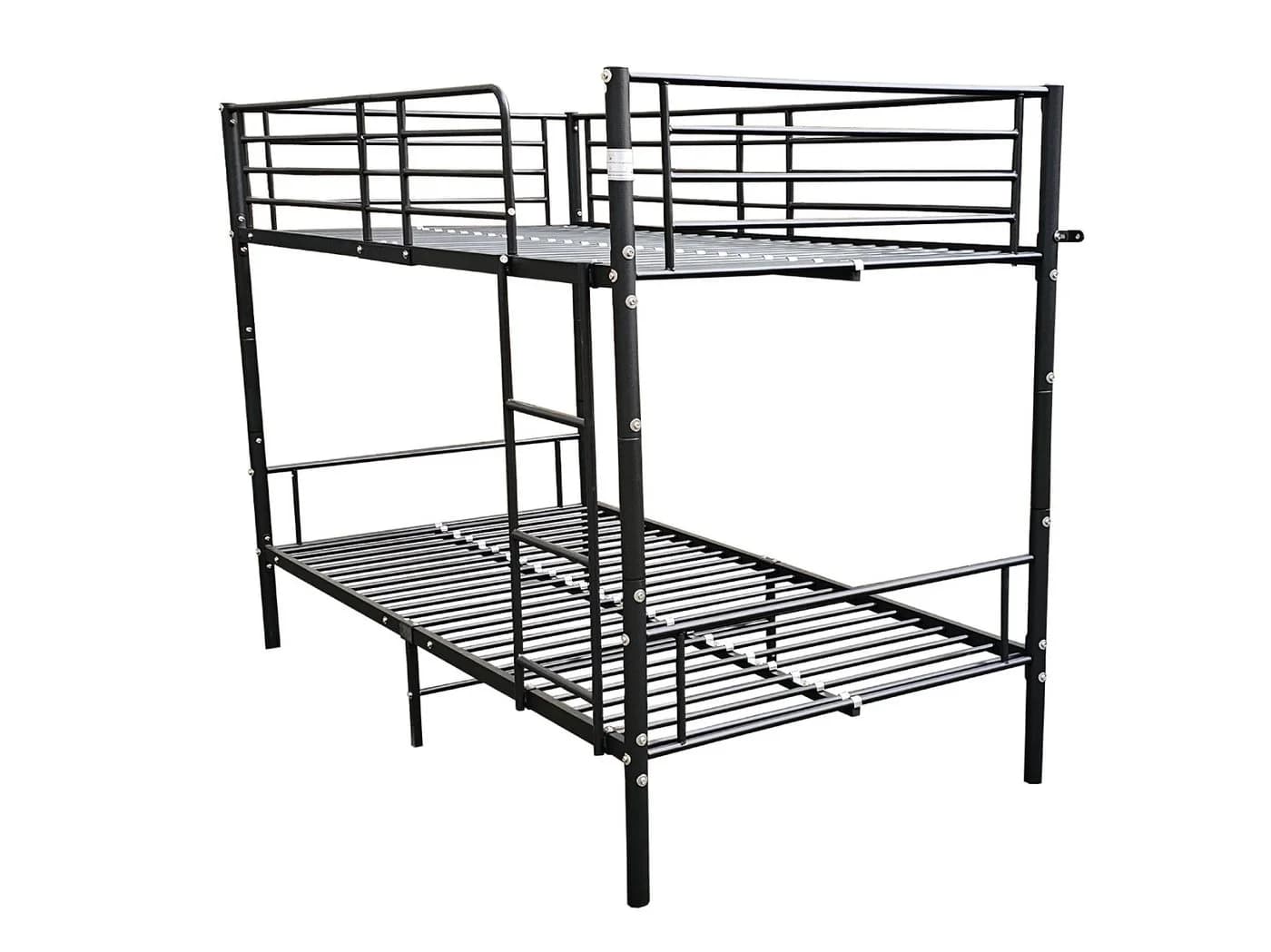 Teico Metall Etagenbett Schwarz Hochbett mit Schutzgitter