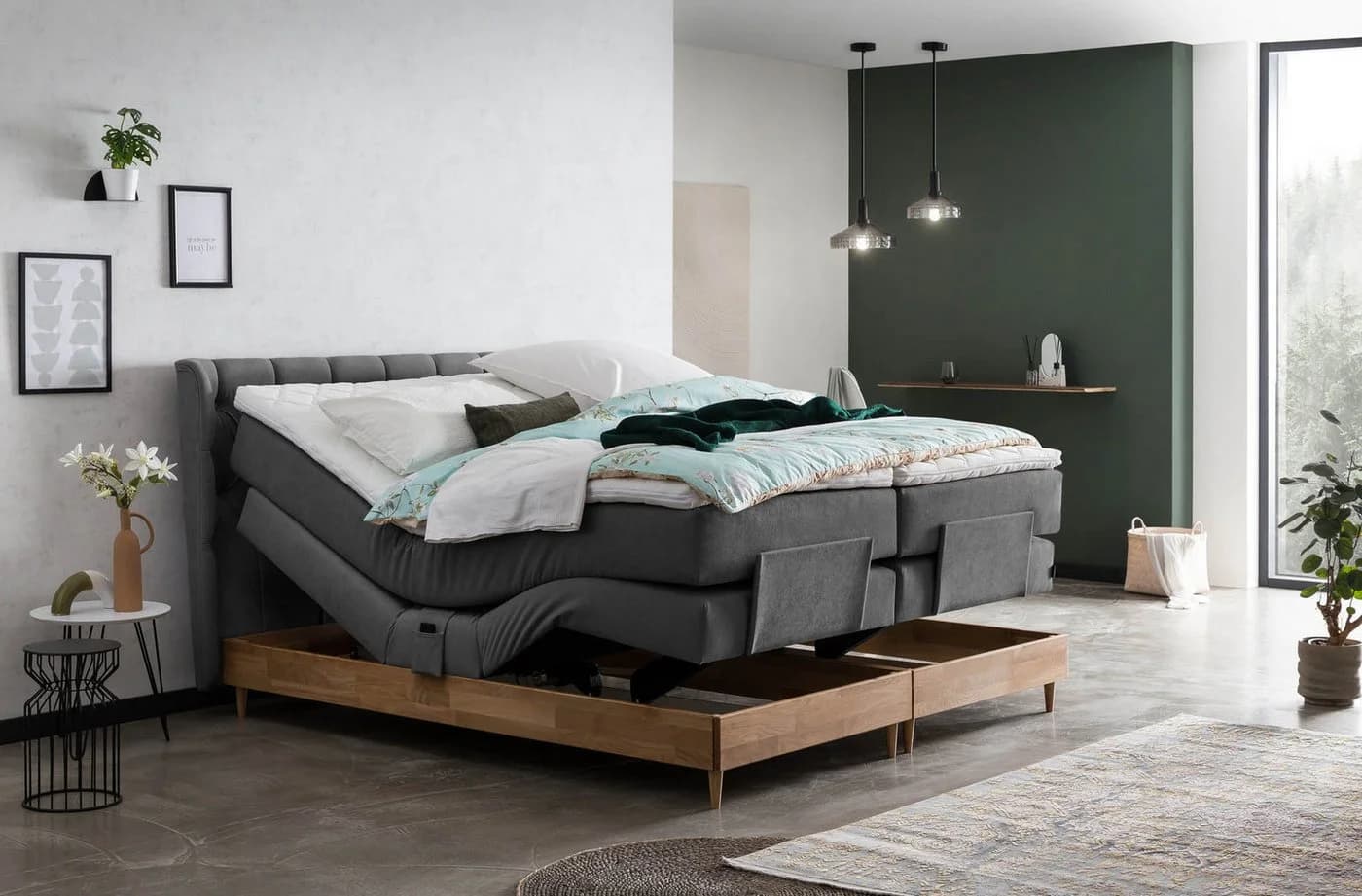 Belanoti Boxspringbett EON Elektrisch Verstellbar Anthrazit