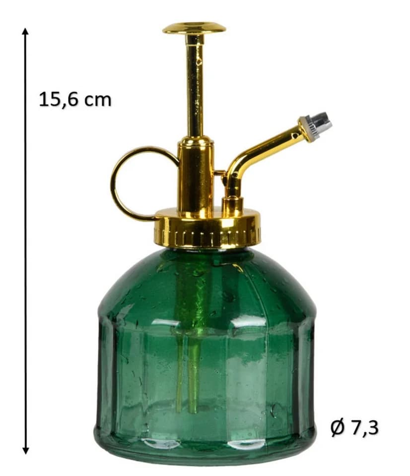 Dekowunder Zerstäuberflasche Glas Grün Gold 0,21L