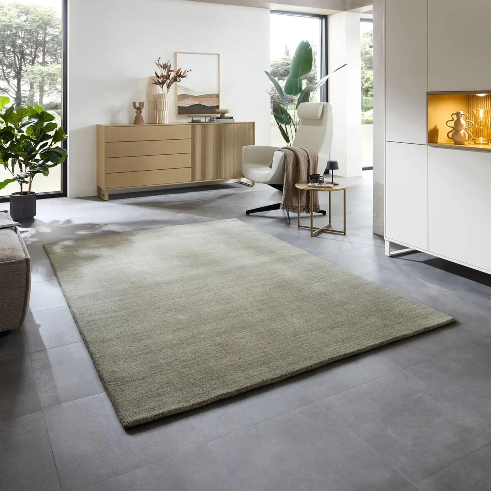 Teppich SANDIEGO Grün 60% Schurwolle 40% Viskose
