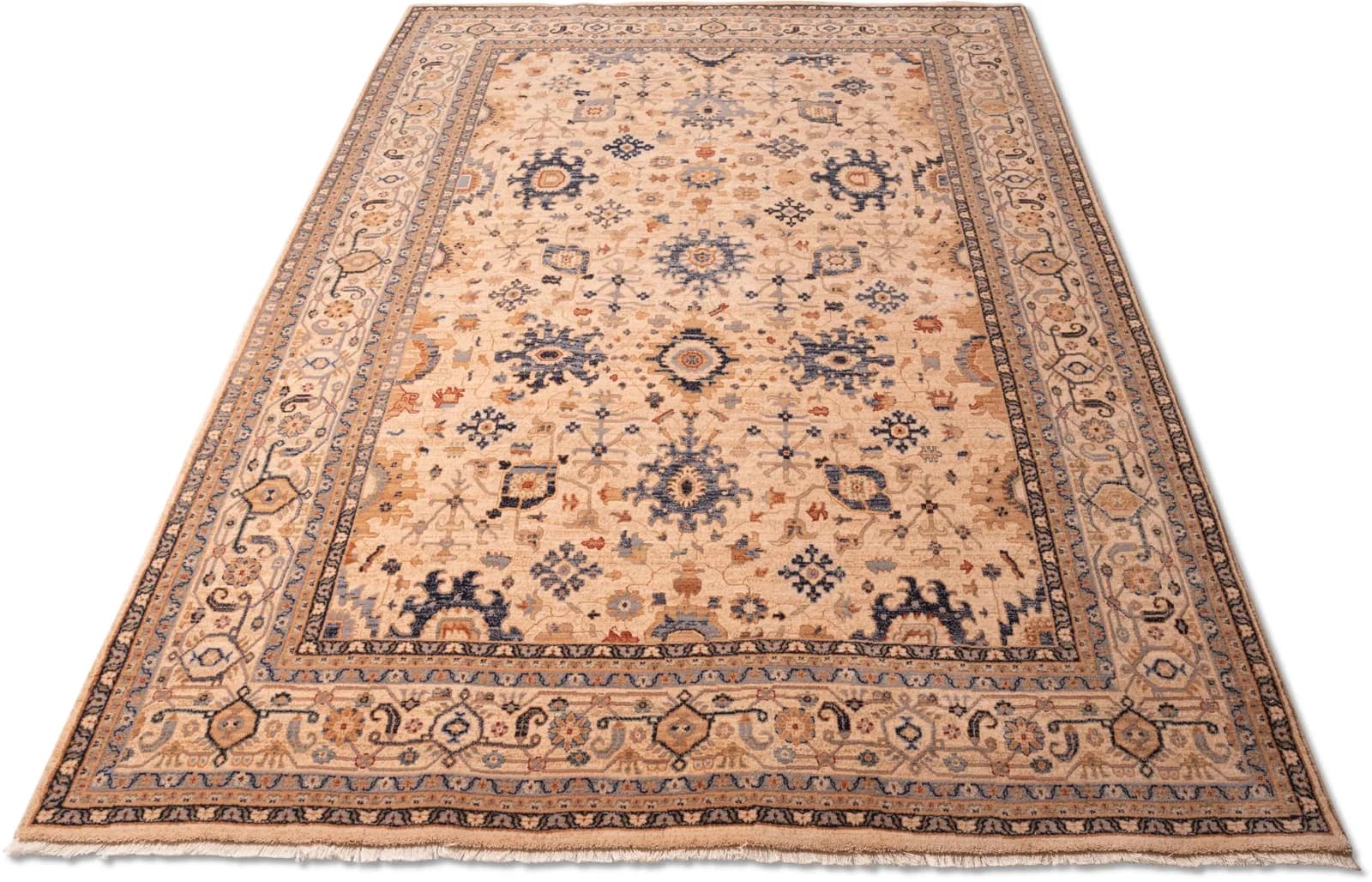 THEKO Wollteppich Saharna 7521 Beige Orientalisch mit Fransen