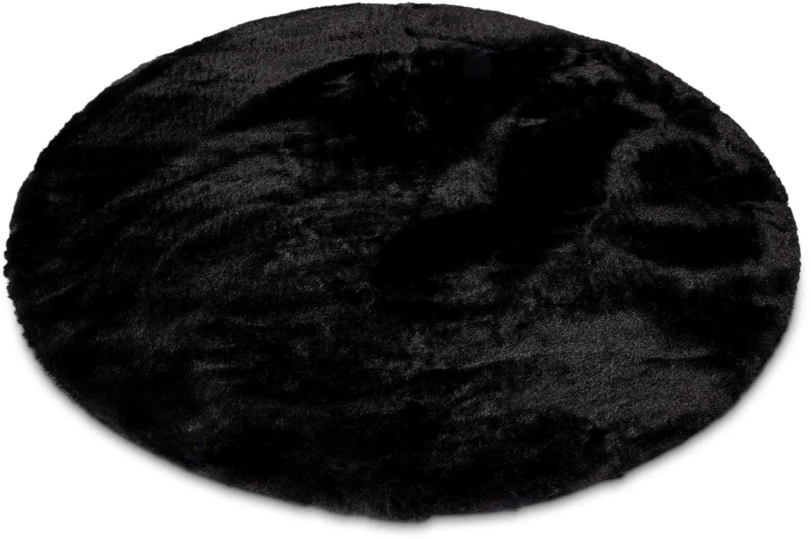 GINO FALCONE Kuschelteppich Chiara Schwarz Rund Polyester